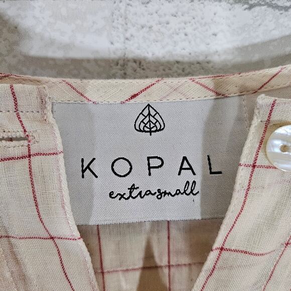 KOPAL Puri Cream Checked Tunic Dress - Picture 7 of 8